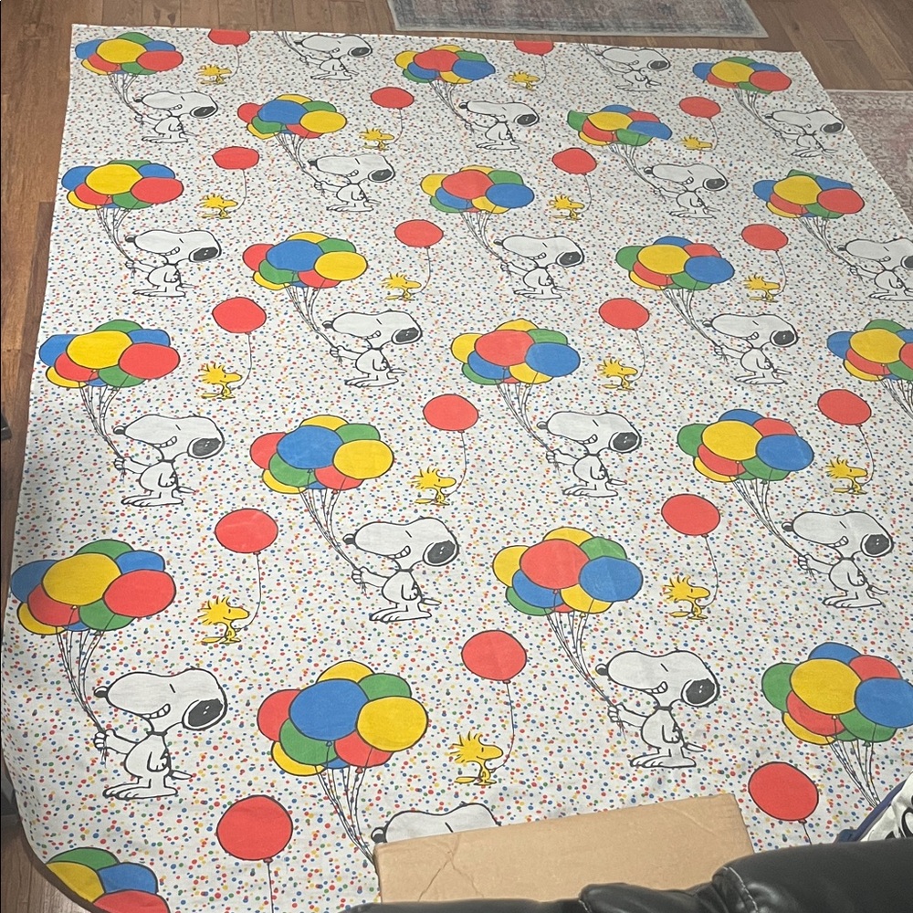 VINTAGE SNOOPY WOODSTOCK PEANUTS COMFORTER BLANKET BED